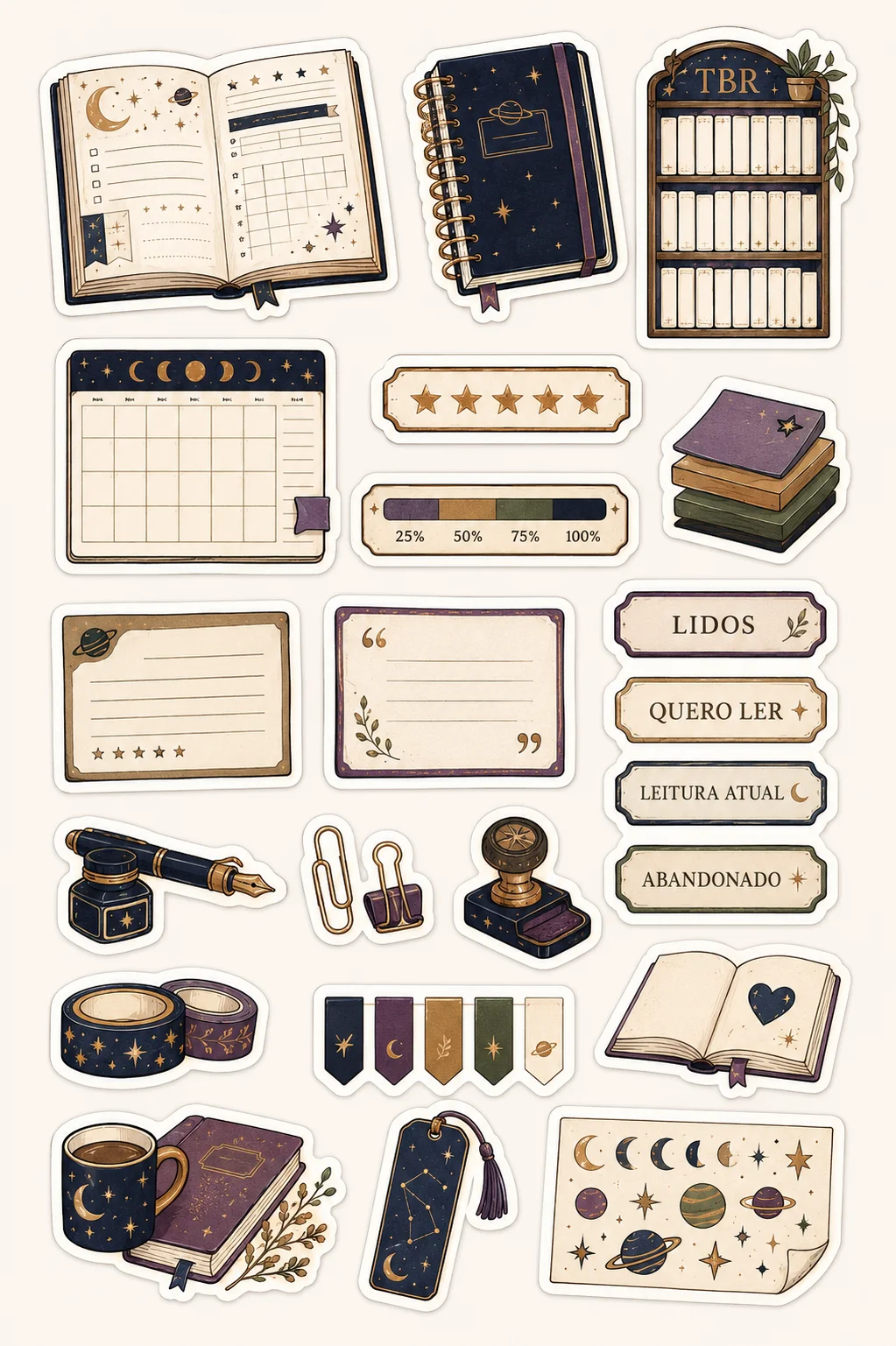 Adesivos de leitura Multiverso do Leitor - Opção 2