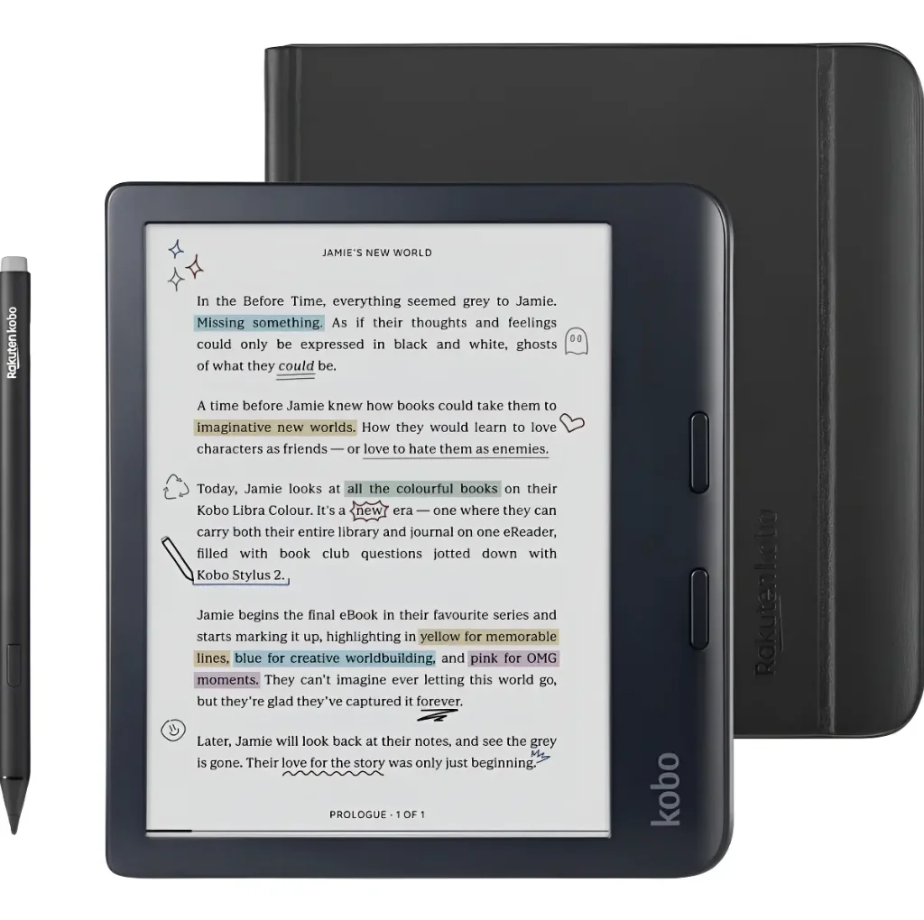 Kobo Libra Colour + Kobo Stylus 2 + Capa Color Sleepcover