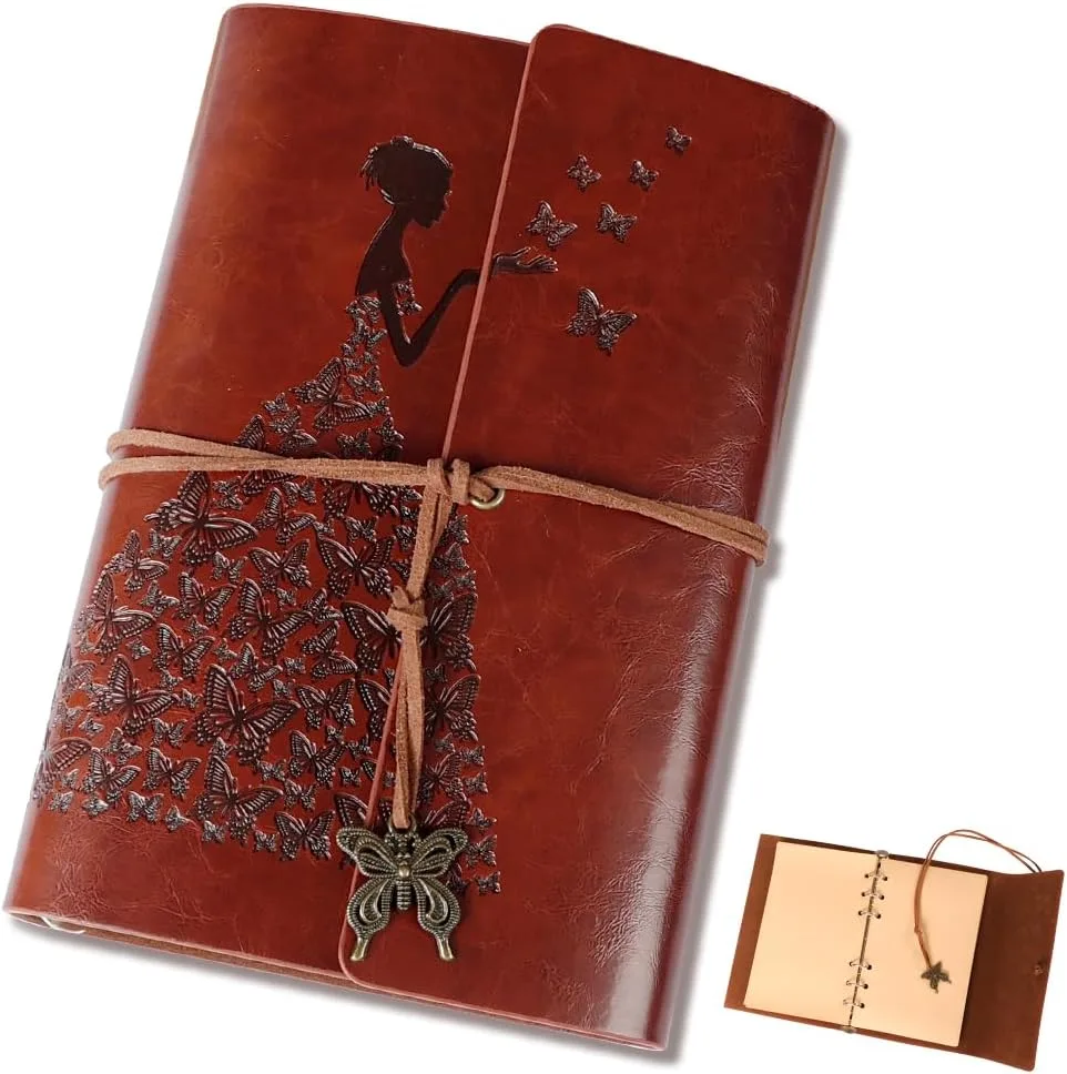 Diario de Viagem, Caderno Couro, Caderno Vintage, Caderno Capa de Couro, Caderno, Caderno Tem 80 Folhas e 160 Páginas, Caderno Sem Pauta, Caderno de Couro, DiáRio de Viagem, Caderno de Viagem, Diario